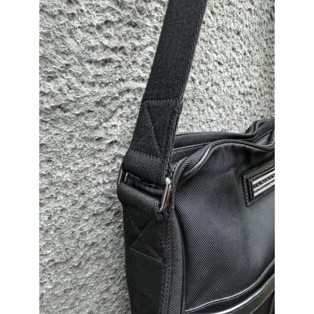 Burberry Nylon Leather Trim Crossbody Messenger Bag Black Unisex 14" x 13" - Picture 4 of 16